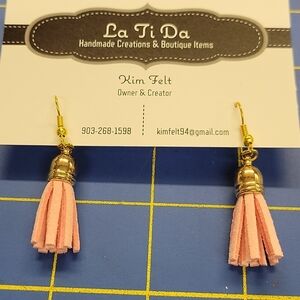 Pleather Tassel 1.25" Earrings